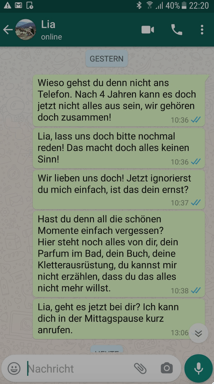 Nach mich ex trennung ignoriert Ex